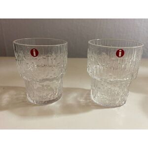 Iittala Paadar Shot Liquor Glasses Tapio Wirkkala Iceberg Icicle Set of 2